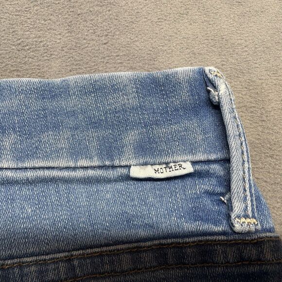 Mother Jeans Size 28 High Waisted Looker Crop Chill Blue Denim USA 5-Pocket - Picture 6 of 14